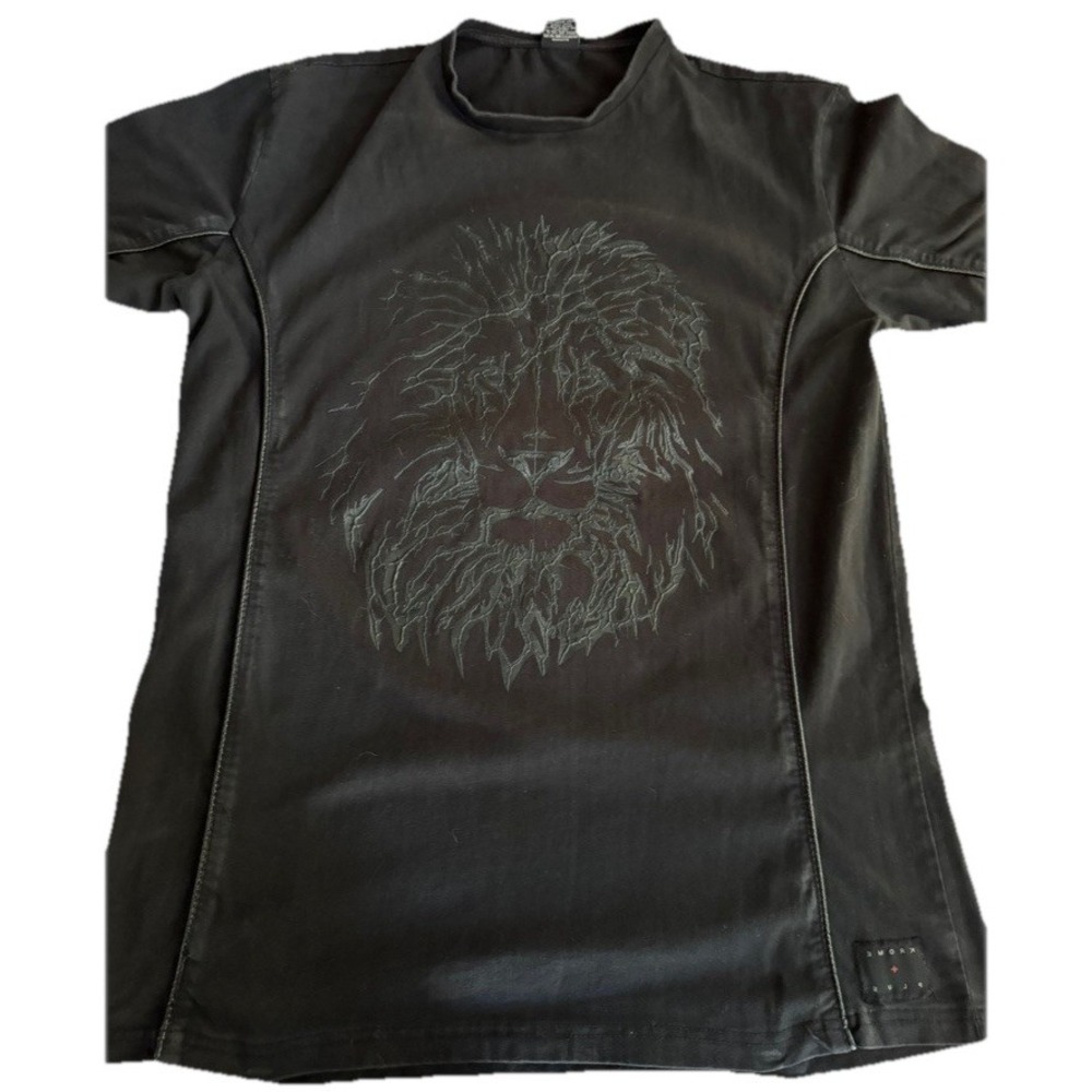 KROME Plus Men's 2XL Black Short Sleeve Lion Graphic T-Shirt Textured Streetwear